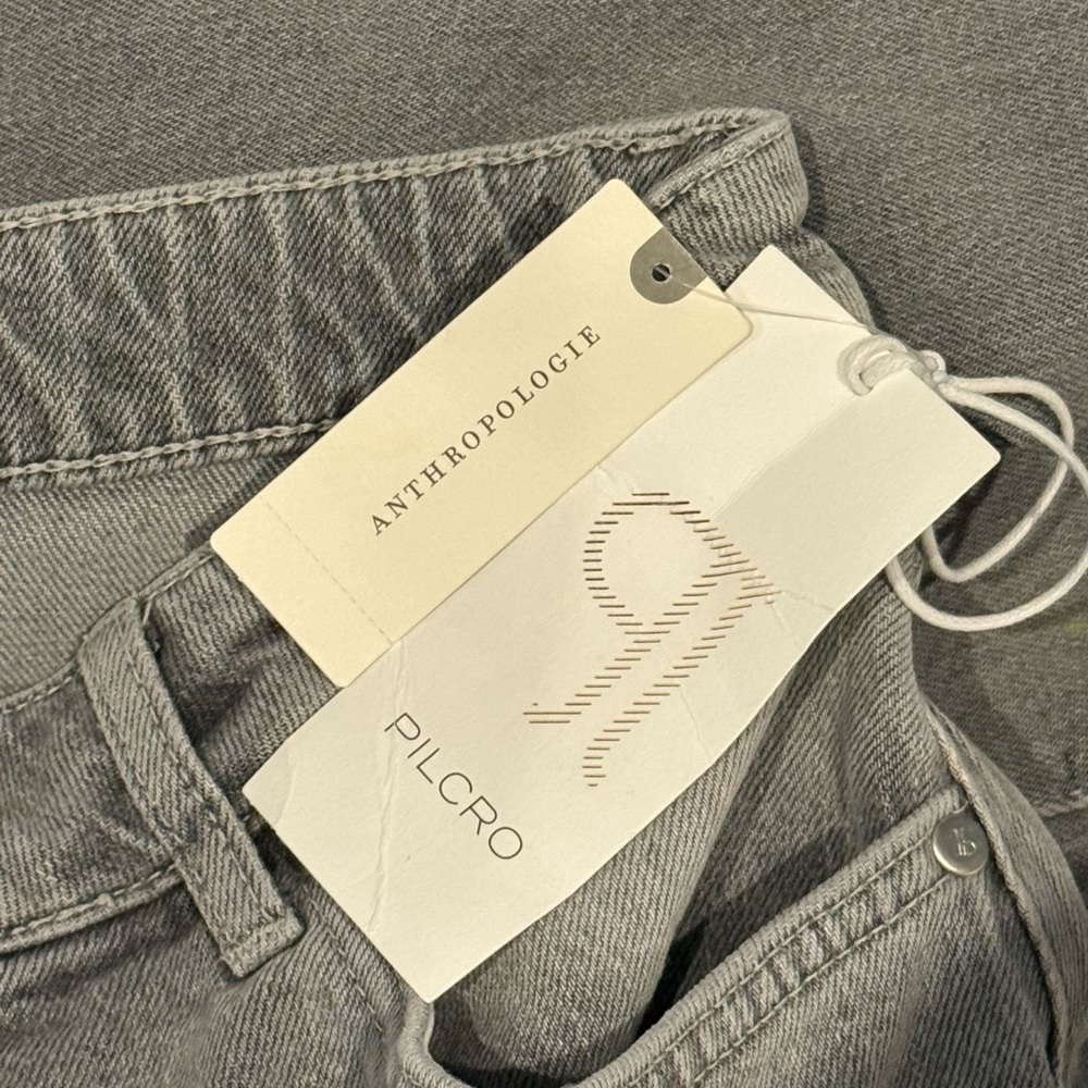 ANTHROPOLOGIE PILCRO The Austyn High Rise Wide Leg Cuffed Jean Grey NEW - Picture 9 of 9
